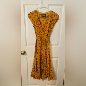 Reformation Yellow Floral Midi Dress